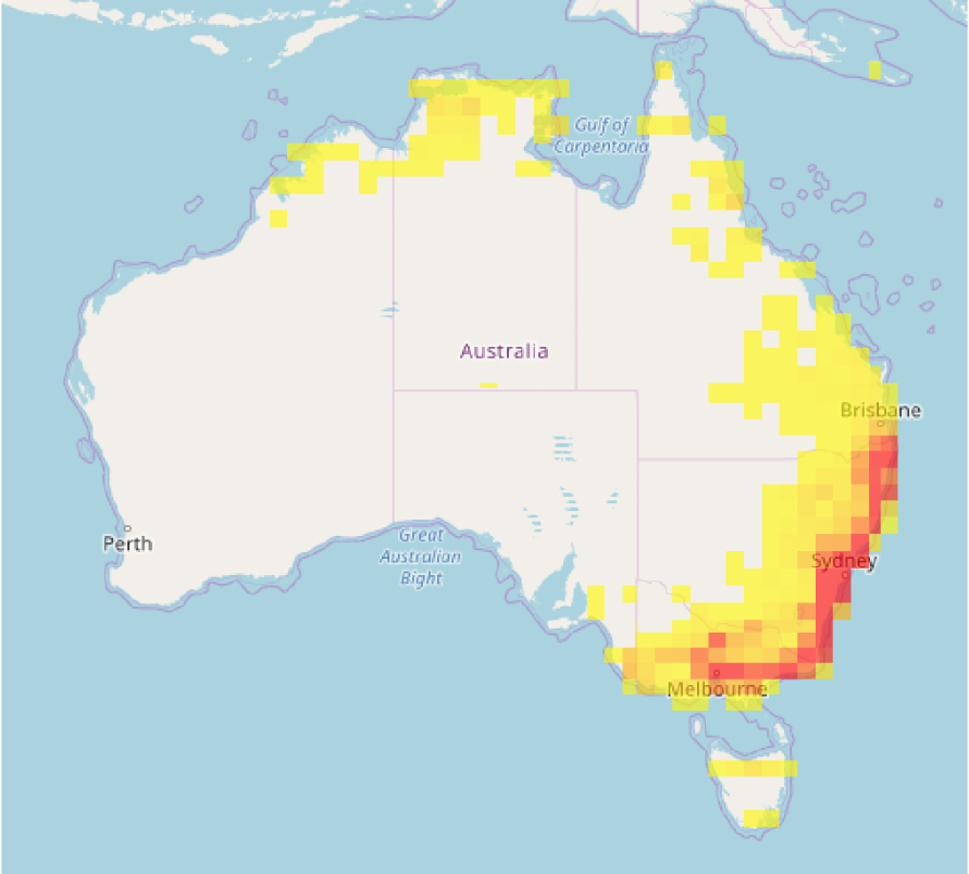Atlas of Living Australia - Sugar Glider Sightings in Australia