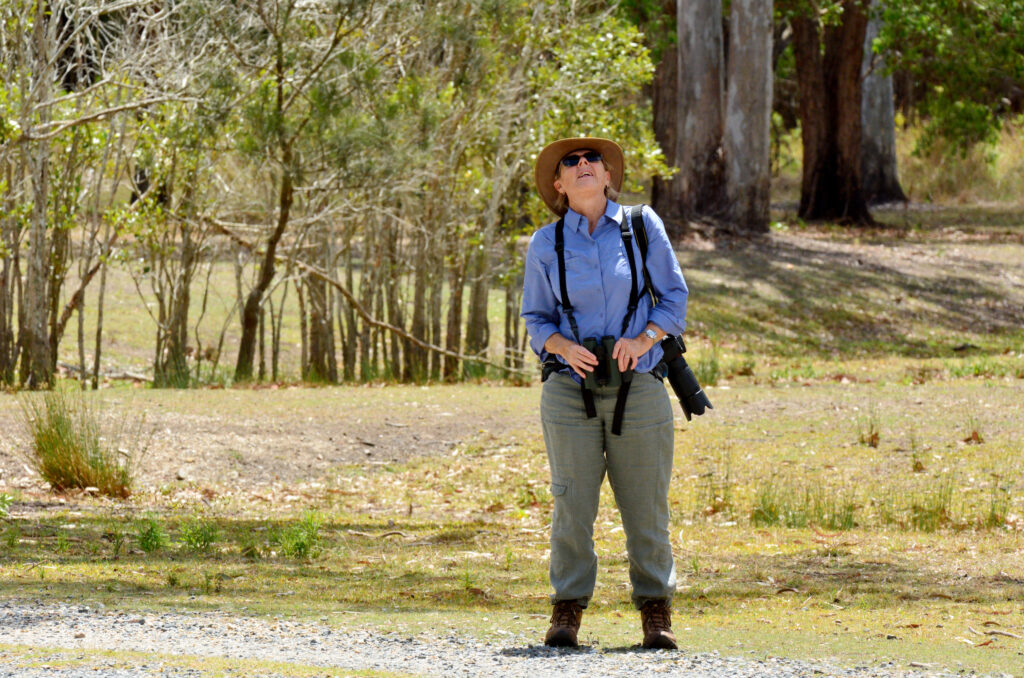 woman birdwatching