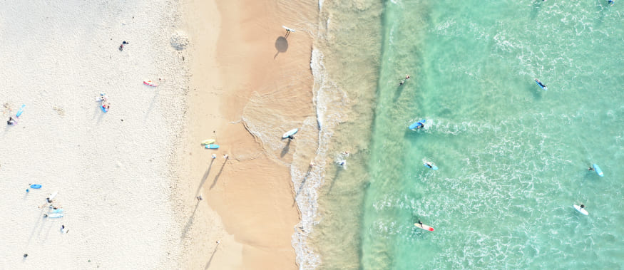 People enjoying a day at the beach